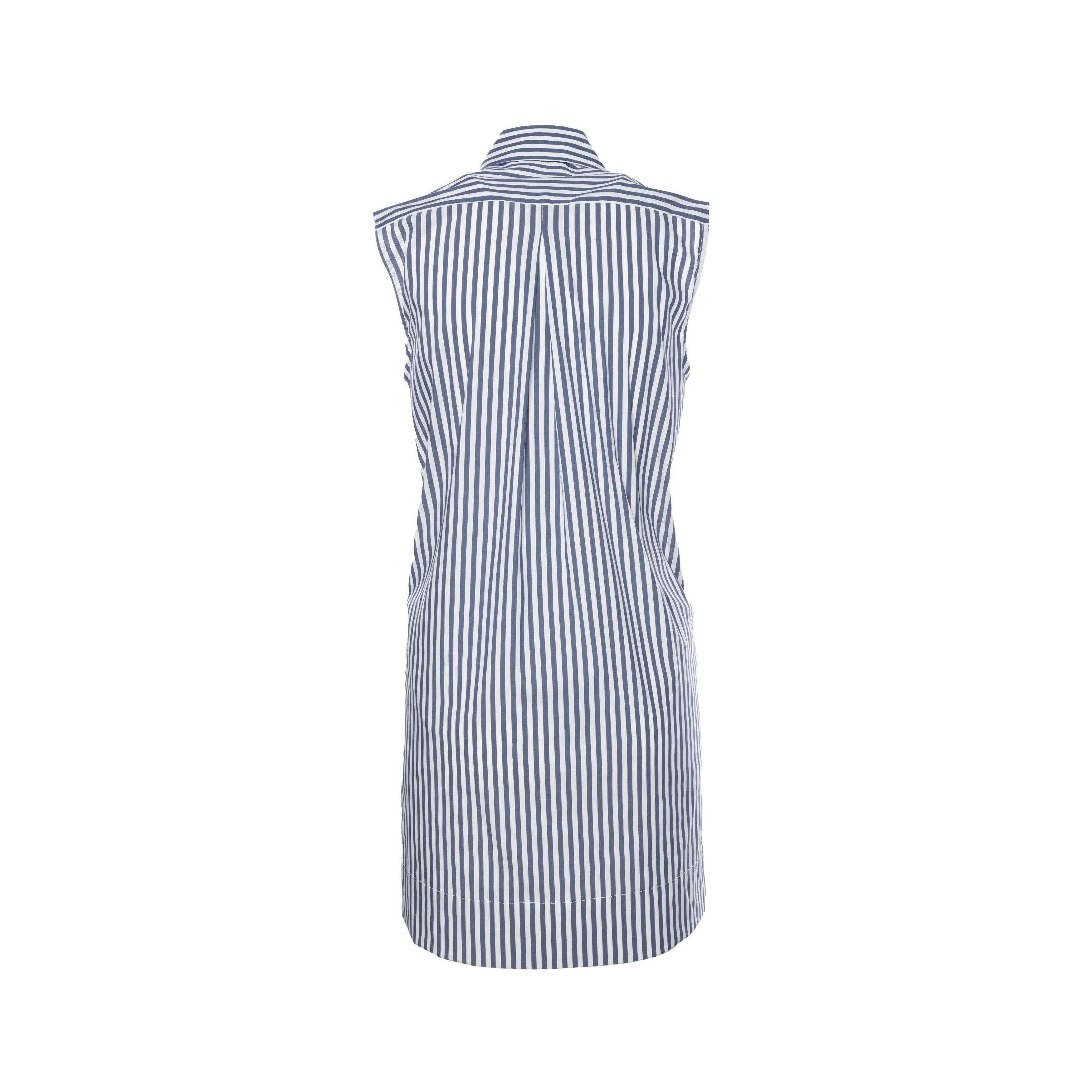 Gustavia Sleeveless Shirt Dress in Performance Poplin