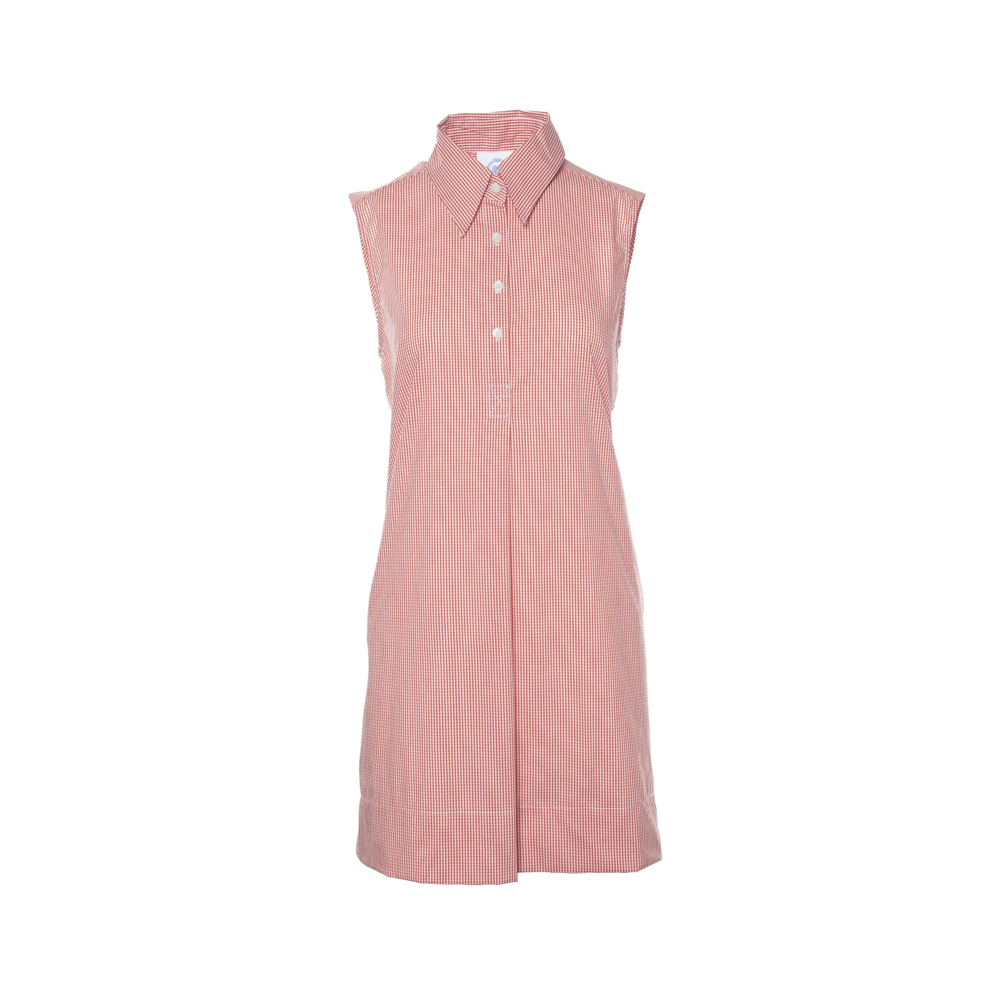 Gustavia Sleeveless Shirt Dress in Performance Poplin