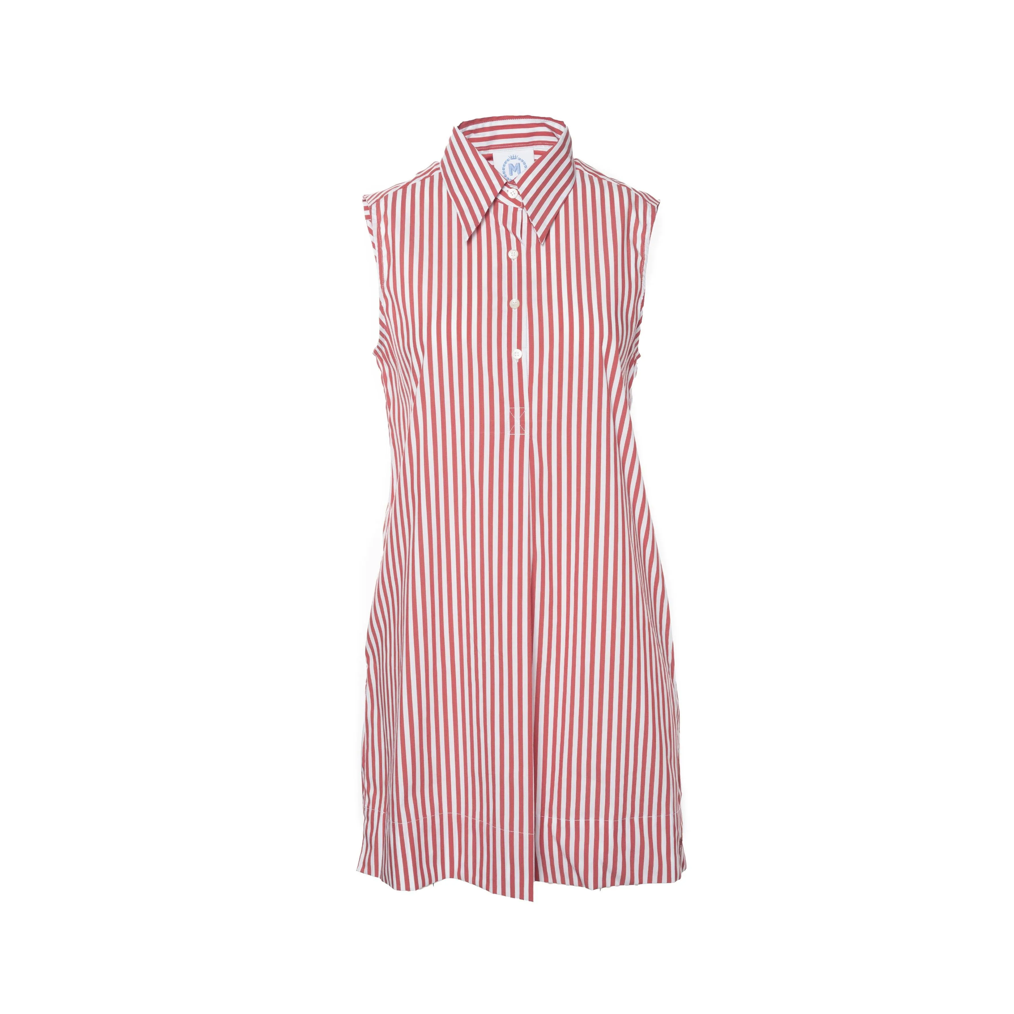 Gustavia Sleeveless Shirt Dress in Performance Poplin