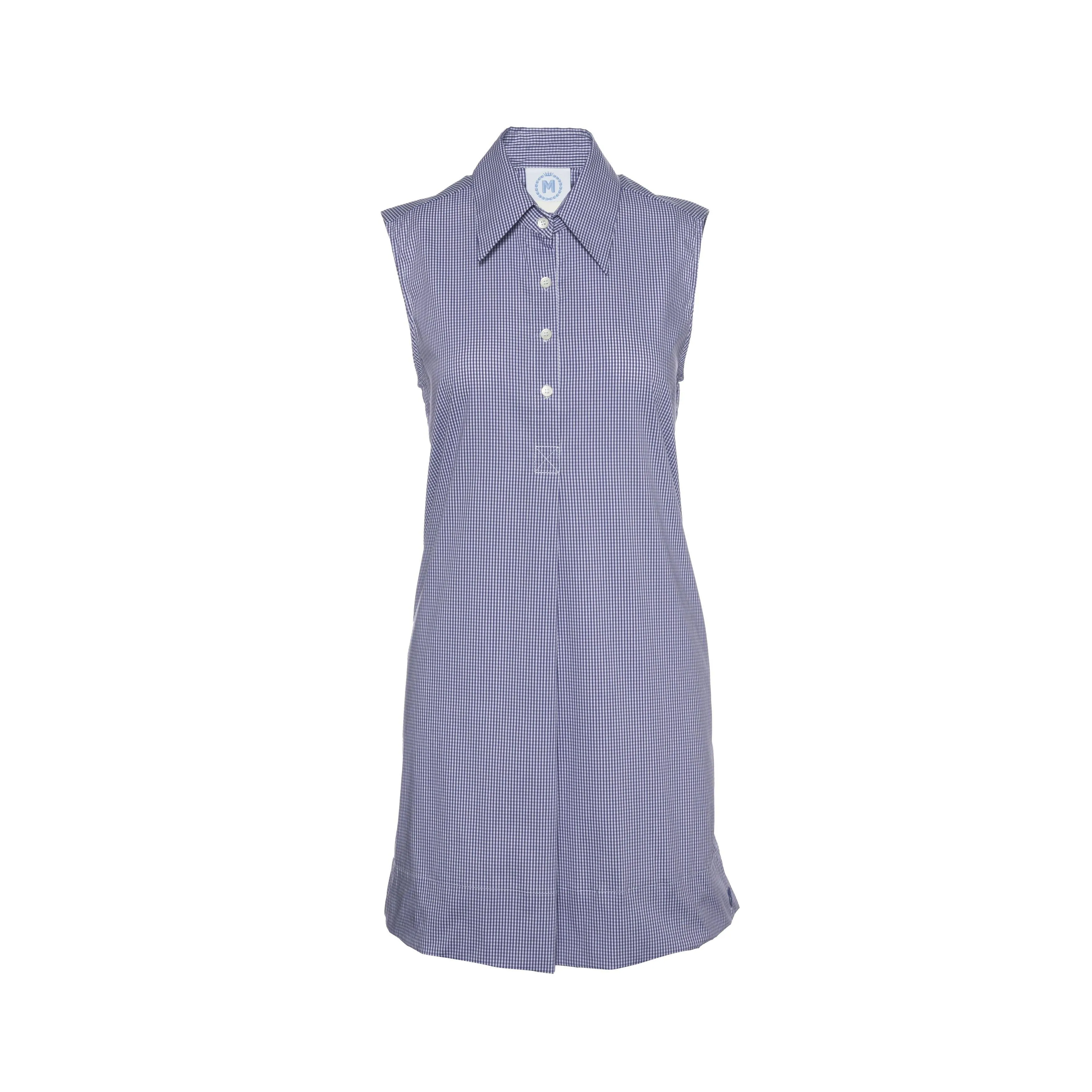 Gustavia Sleeveless Shirt Dress in Performance Poplin