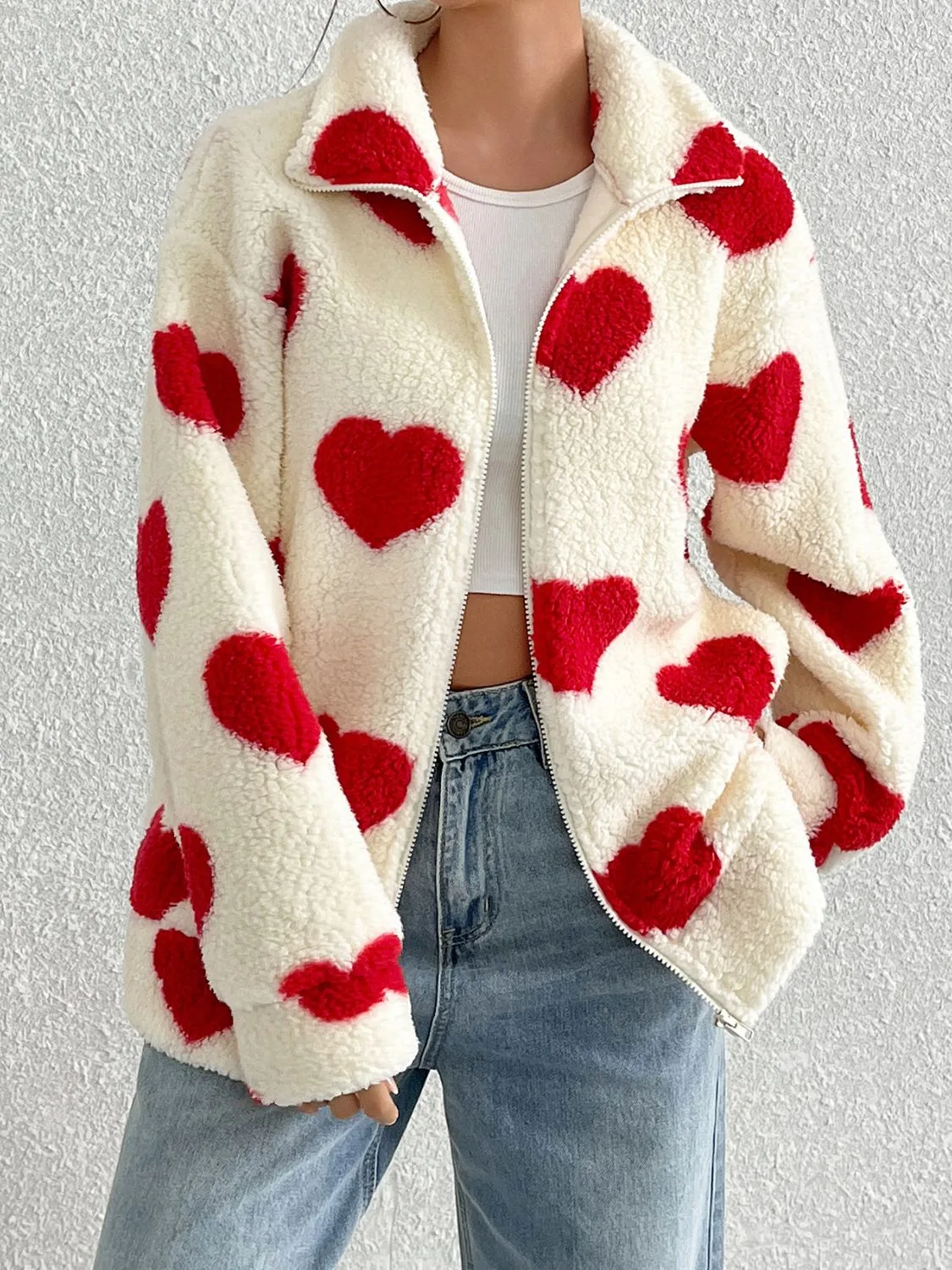 Heart Drop Shoulder Jacket