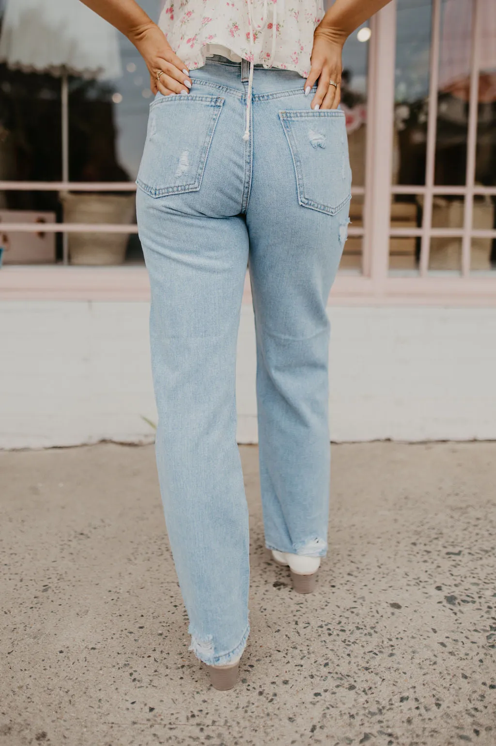 High Rise Dad Jeans- Light Wash