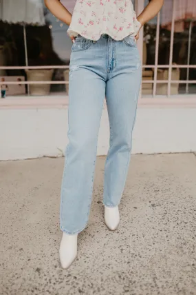 High Rise Dad Jeans- Light Wash