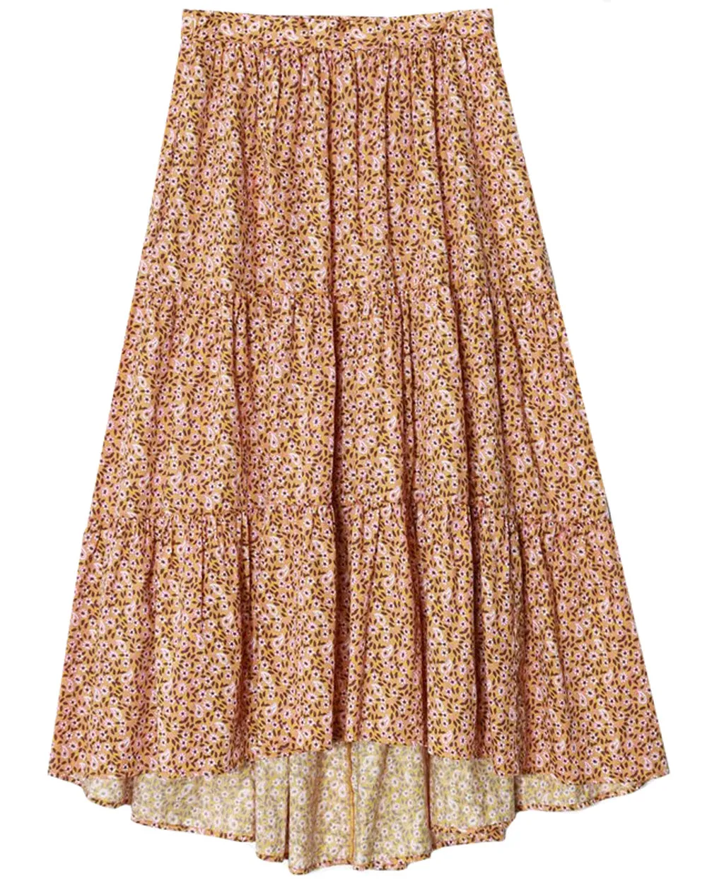 Honeysuckle Iris Midi Skirt