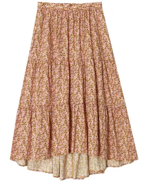 Honeysuckle Iris Midi Skirt