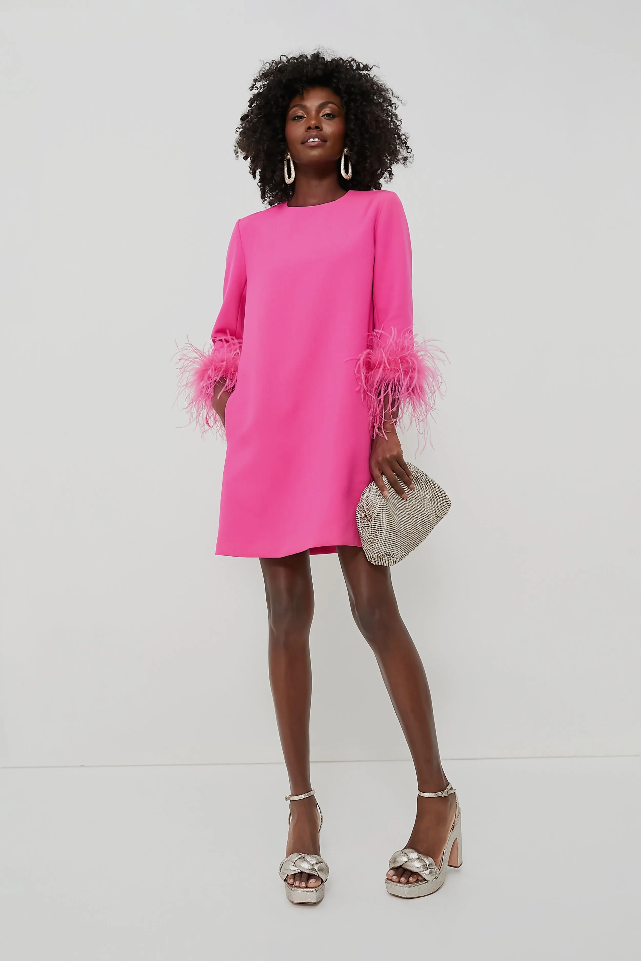 Hot Pink Feather Mod Mary Dress