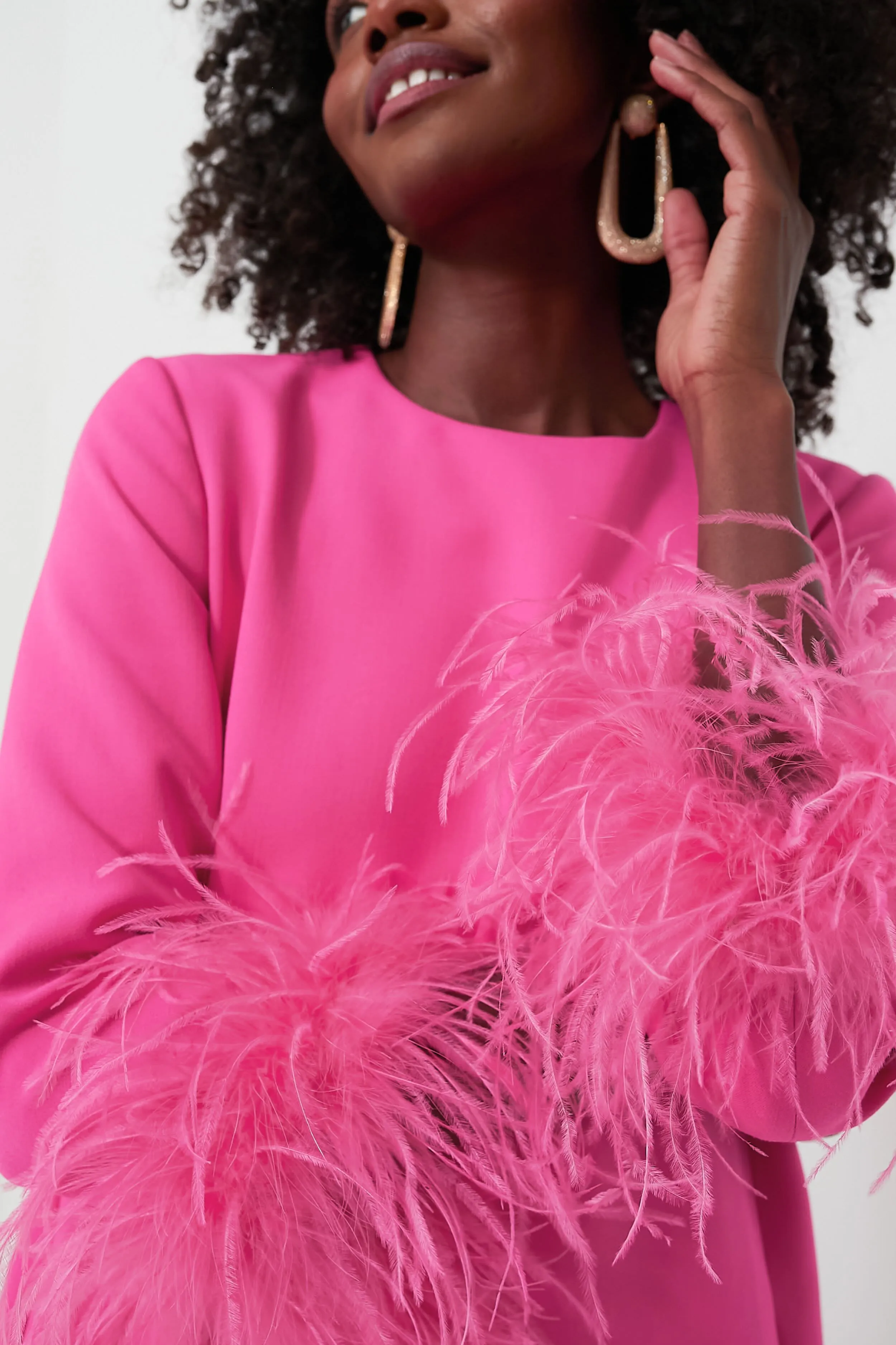 Hot Pink Feather Mod Mary Dress