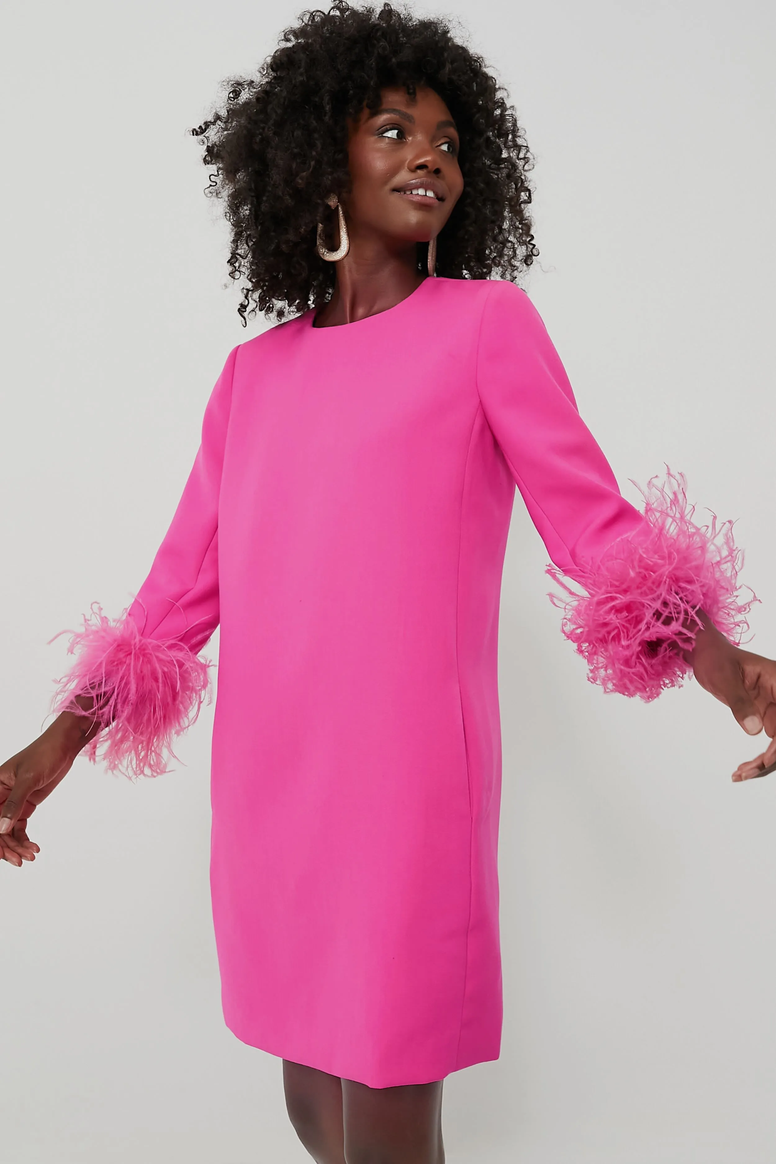 Hot Pink Feather Mod Mary Dress