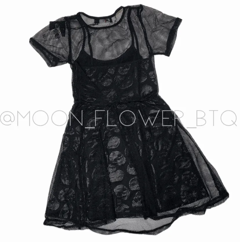 Iron Fist Skulls Club Black Mesh Skull Dress