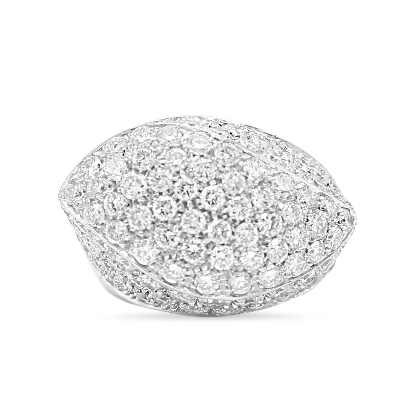 Italian Made Brilliant Cut Diamond Abstract Cluster Dress Ring