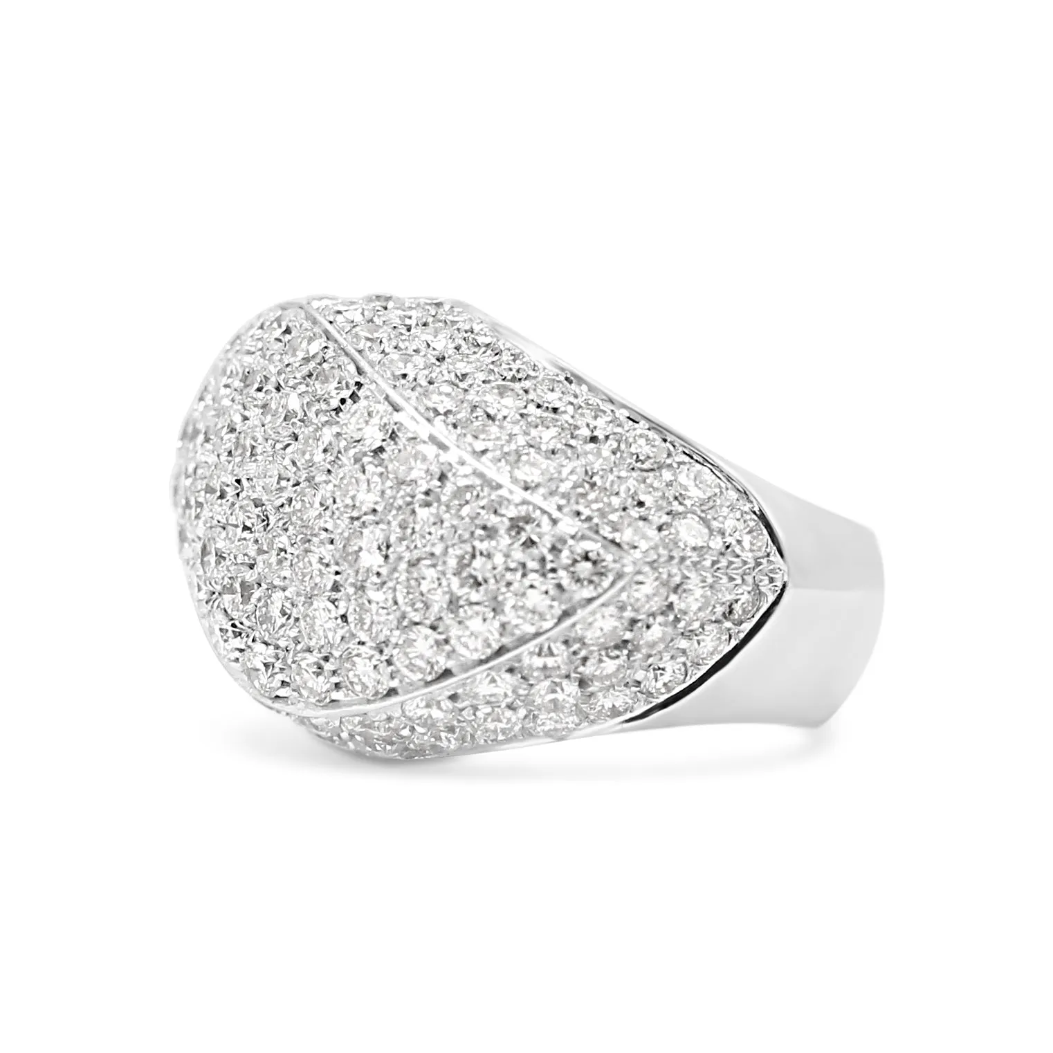 Italian Made Brilliant Cut Diamond Abstract Cluster Dress Ring