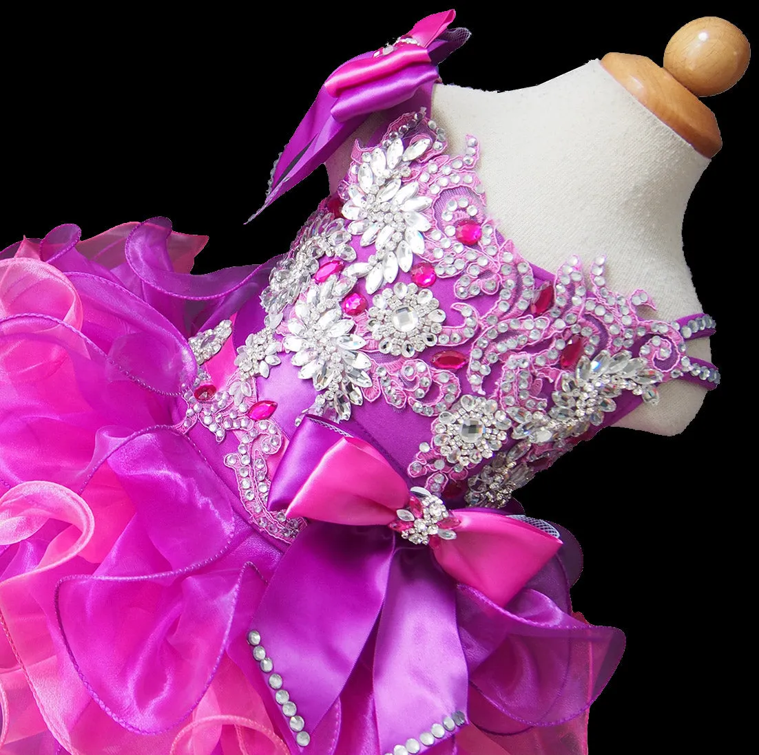 Jennifer Wu Beaded and Lace Bodice Kids' Cupcake Pageant Dress