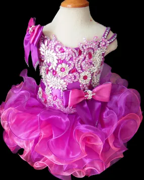 Jennifer Wu Beaded and Lace Bodice Kids' Cupcake Pageant Dress