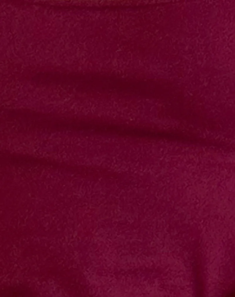 Jinsuen Bodycon Mini Dress in Lycra Burgundy