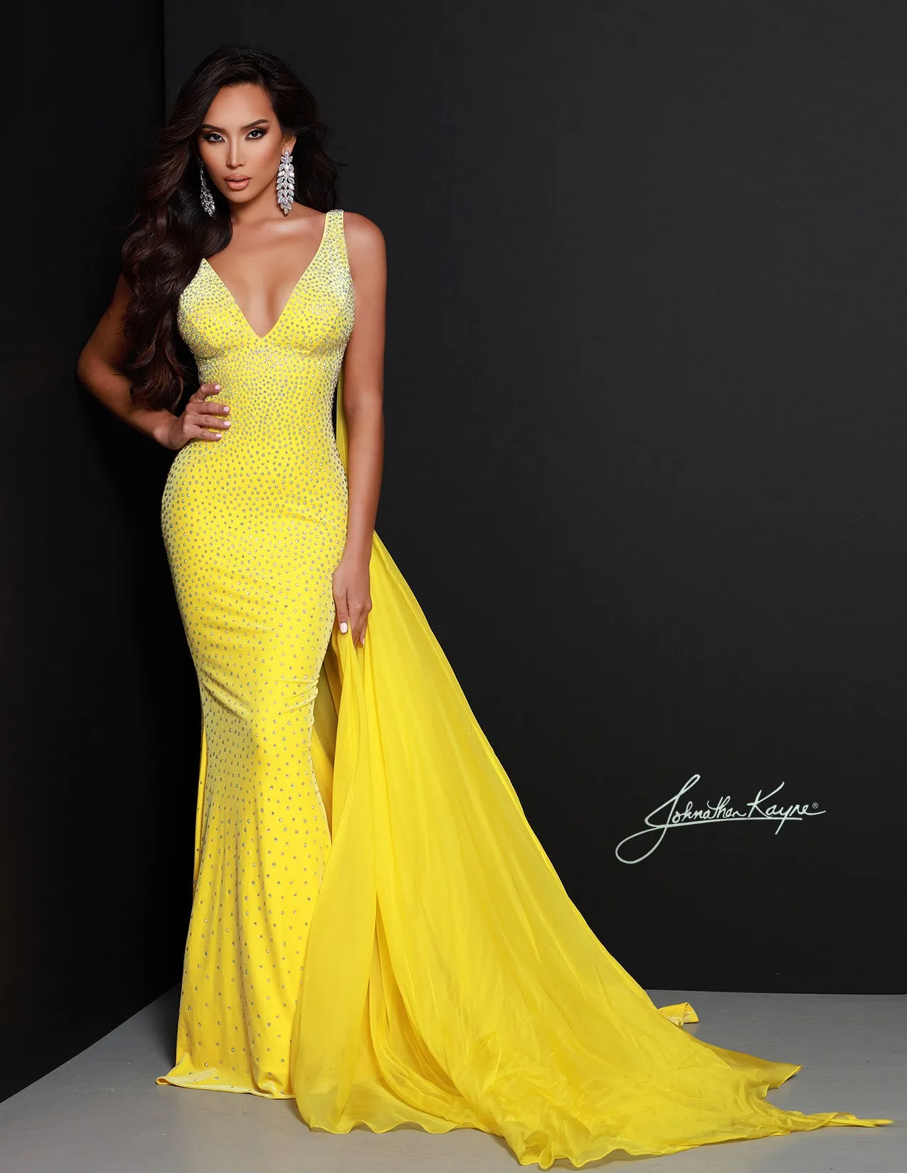 Johnathan Kayne Cape 2S Pageant Formal Wear Detachable SILK Chiffon Cape