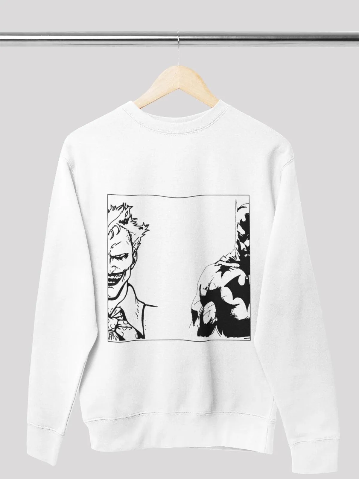 Joker v/s Batman White Unisex Sweatshirt