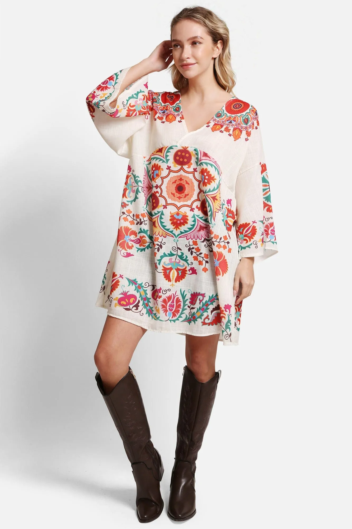 JP5112 Audrey Abstract Cover Up Dress