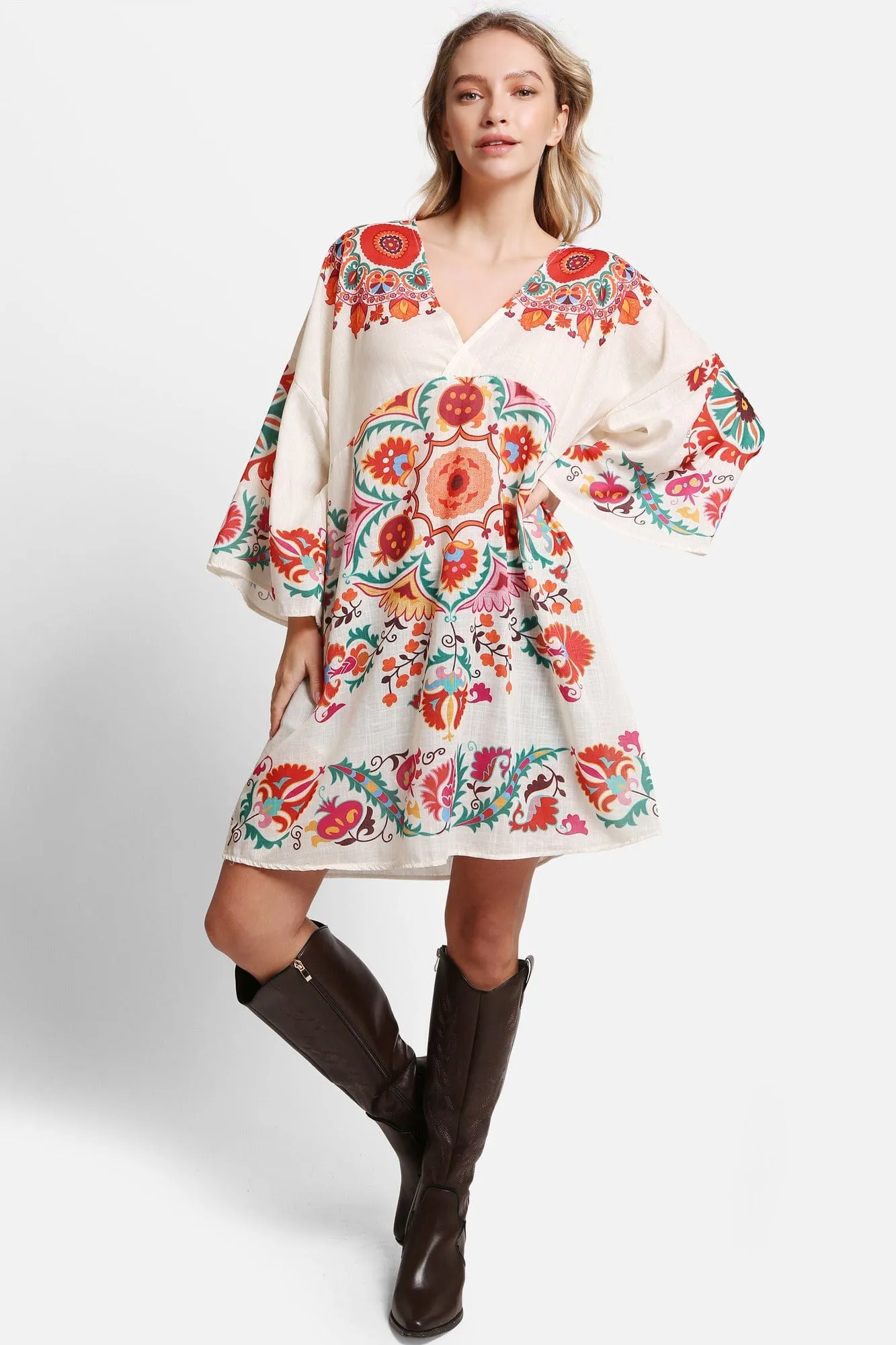 JP5112 Audrey Abstract Cover Up Dress
