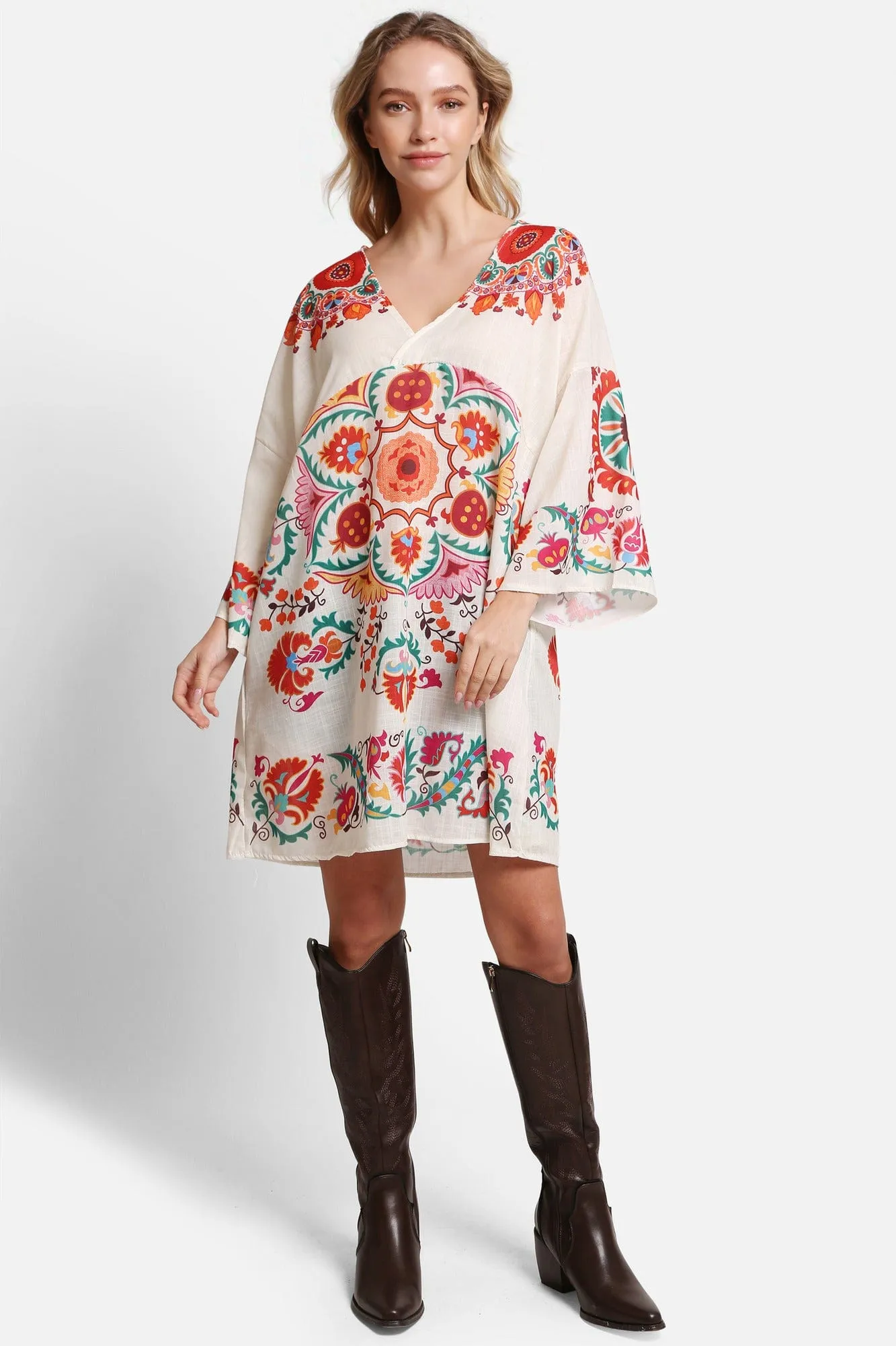 JP5112 Audrey Abstract Cover Up Dress