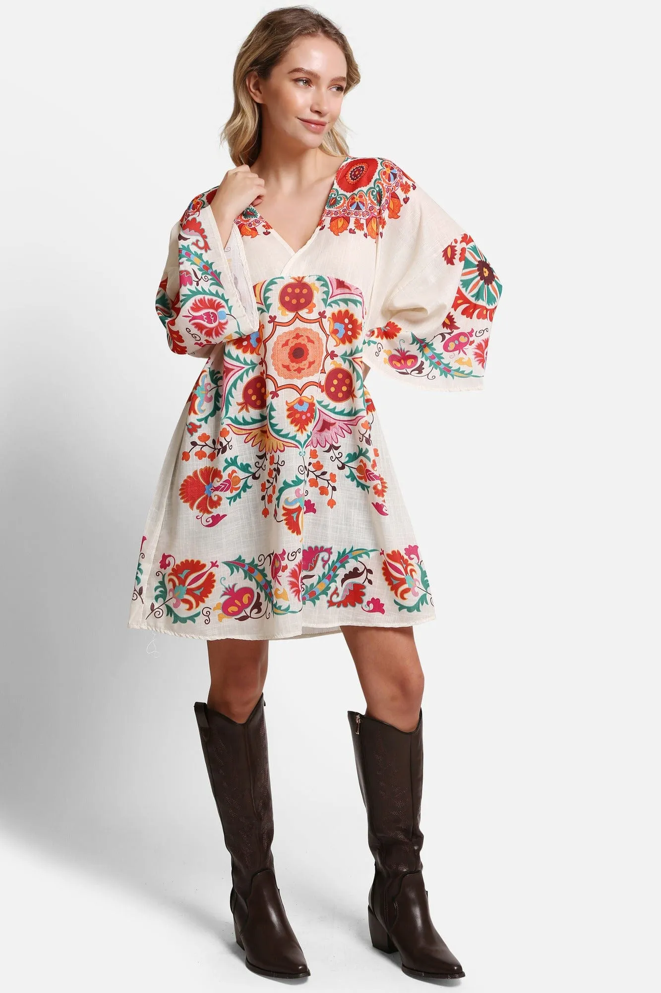 JP5112 Audrey Abstract Cover Up Dress
