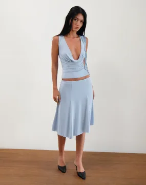Kadence Midi Skirt in Slinky Sky Blue