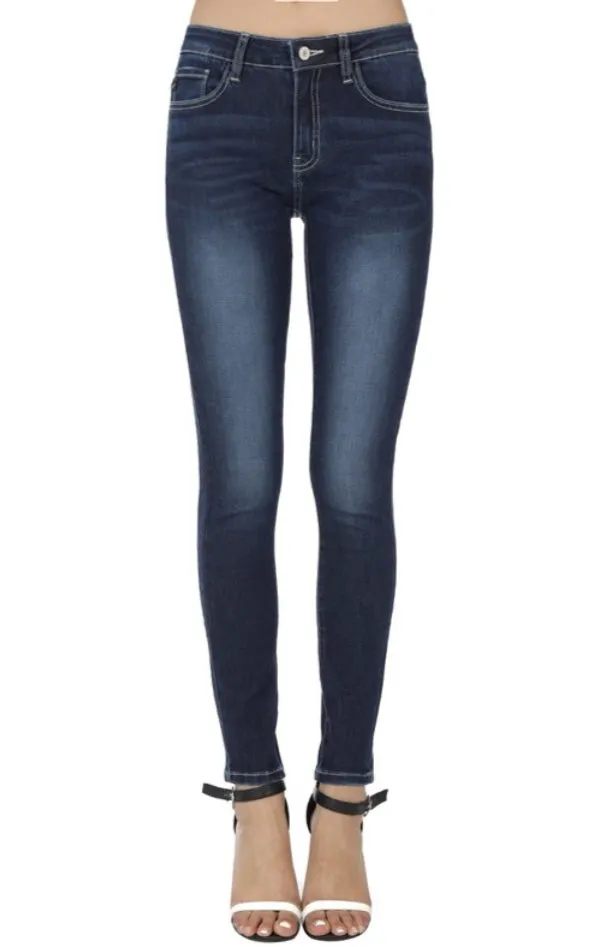Kan Can Lola Skinny Jeggings: Dark Wash