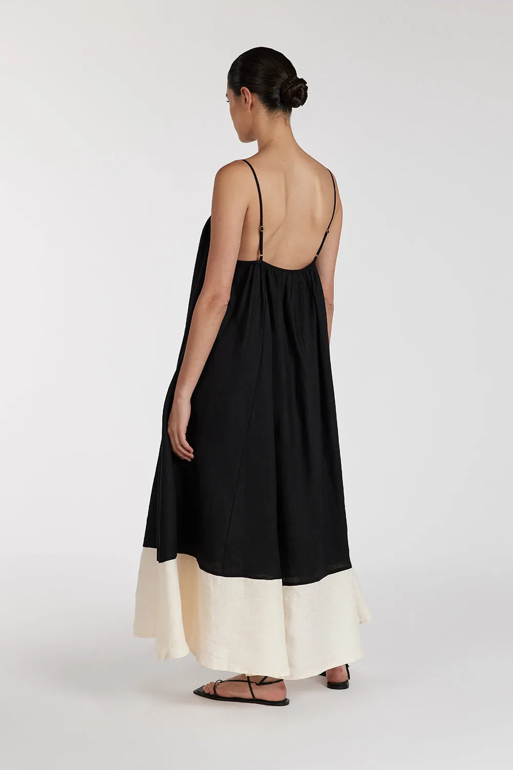 KATELYN BLACK/CREAM MIDI DRESS