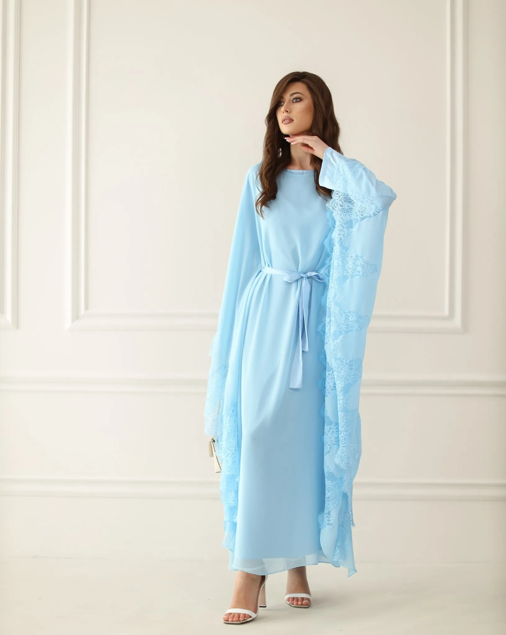 Lamia Chiffon Abaya With Slip Dress