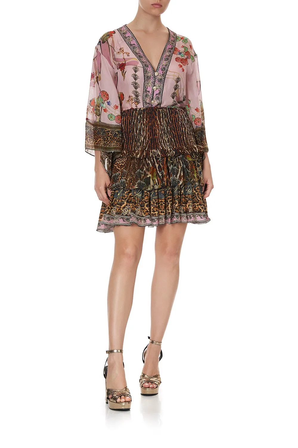 LAYERED FRILL SKIRT WILD AZAL