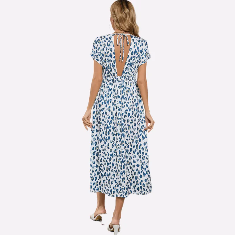 Leopard Print Dress | Open Back