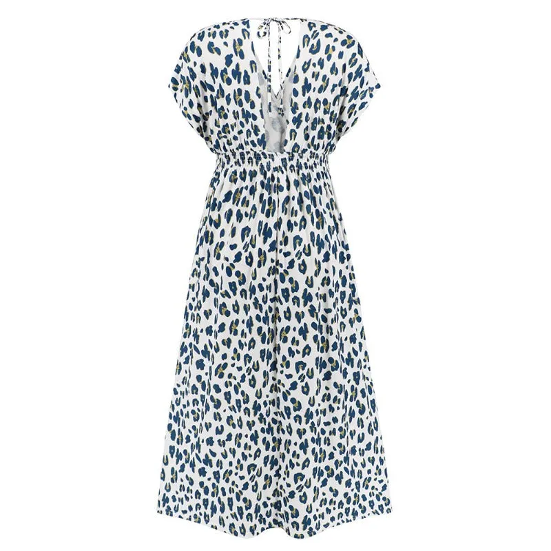 Leopard Print Dress | Open Back