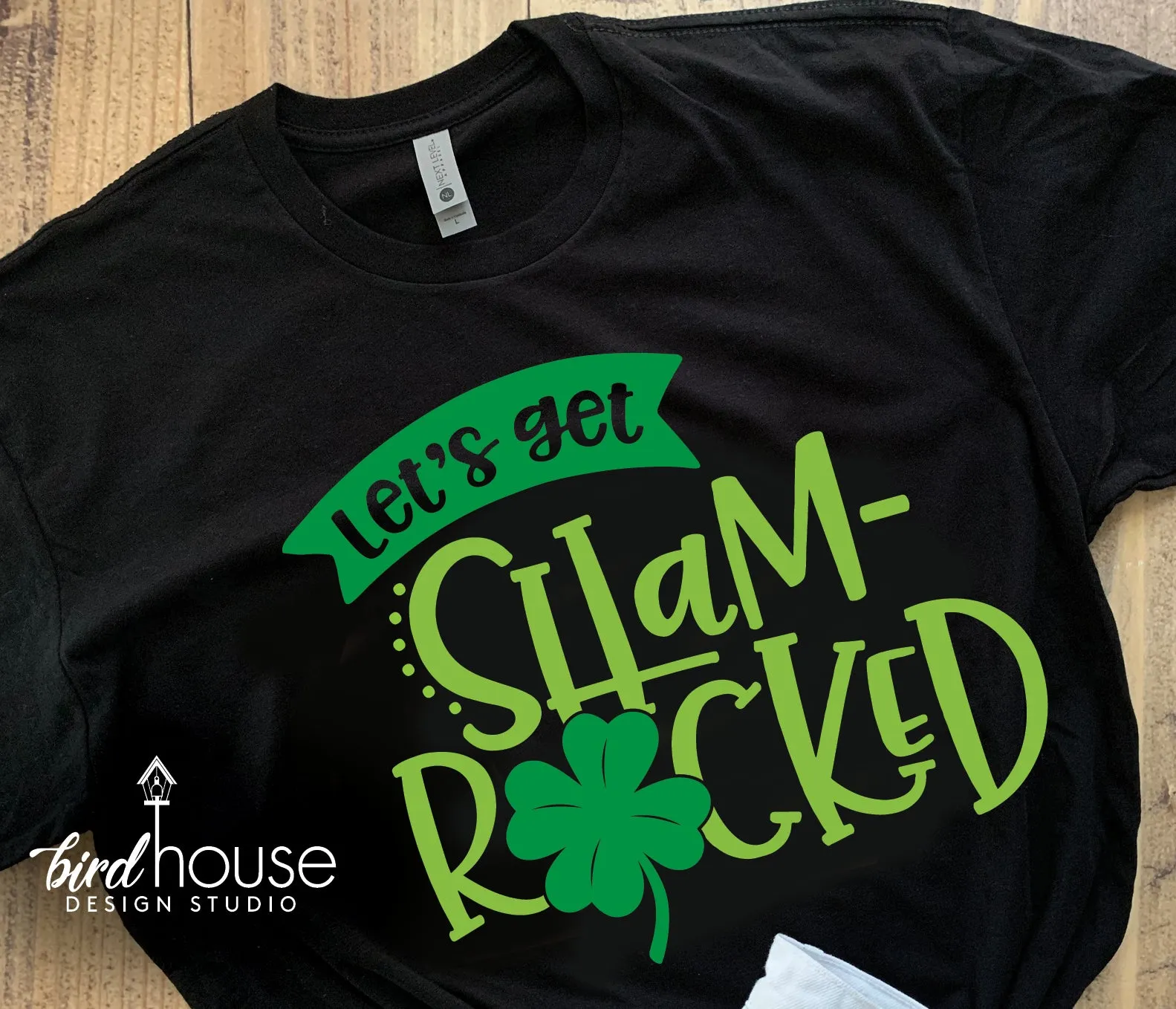 Lets Get Shamrocked Shirt, Cute St. Patricks Day Tee, Matte or Glitter