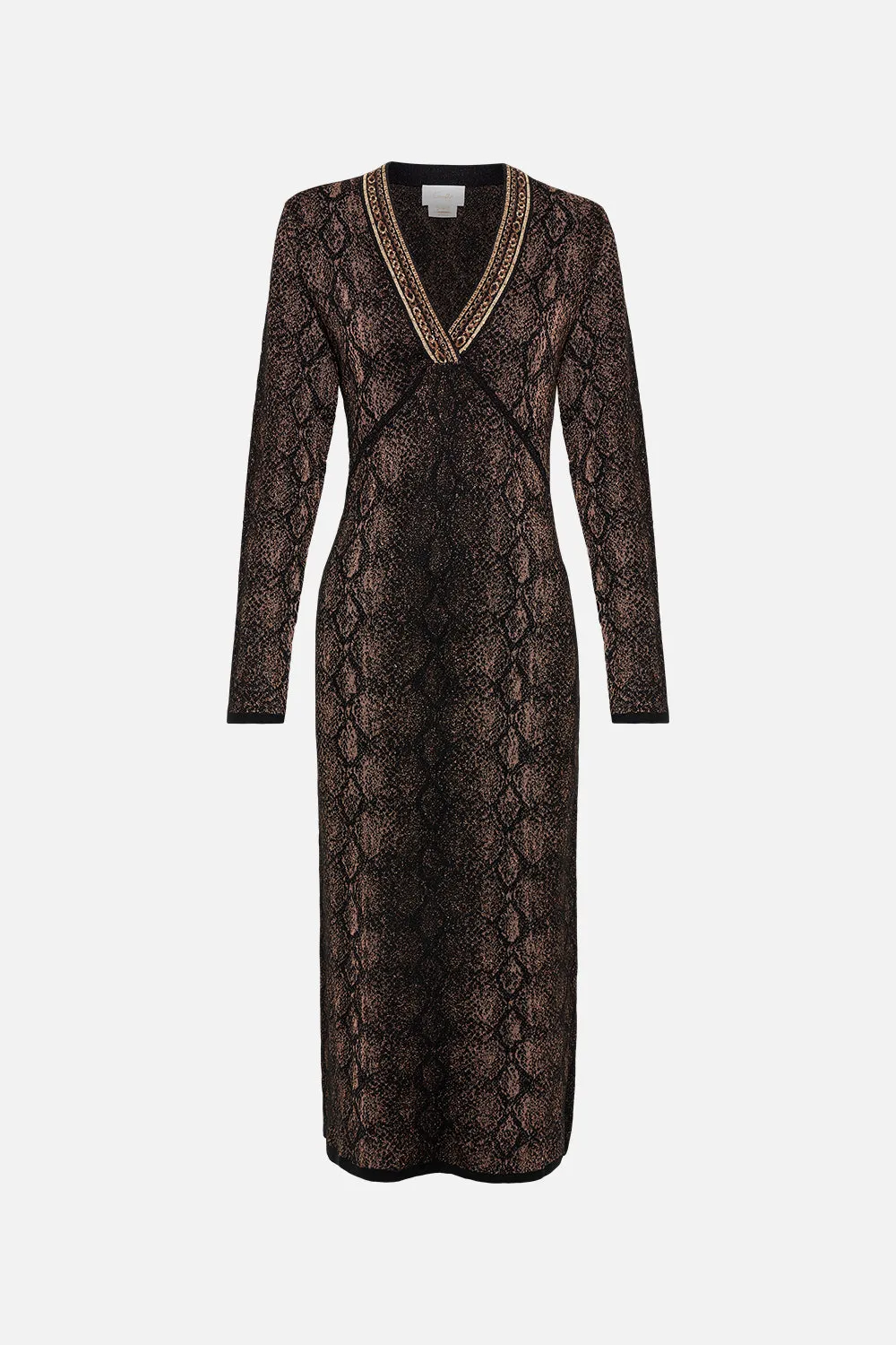 LONG KNIT DRESS WILD HORSES