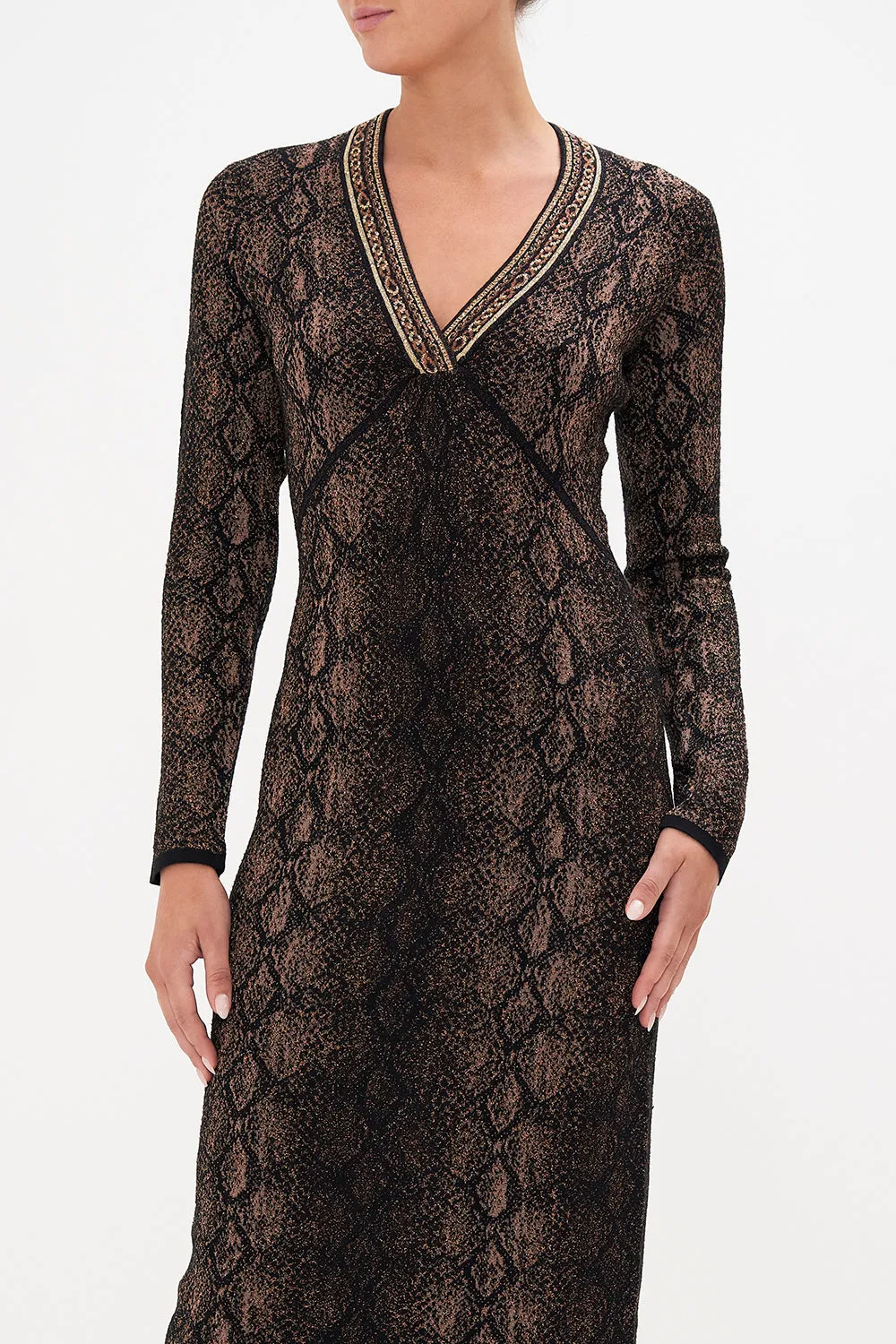 LONG KNIT DRESS WILD HORSES