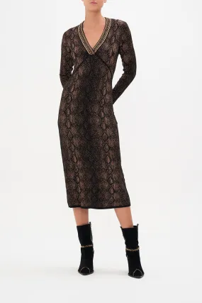 LONG KNIT DRESS WILD HORSES