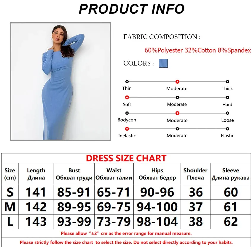 Long Sleeve Ribbed Maxi Dress