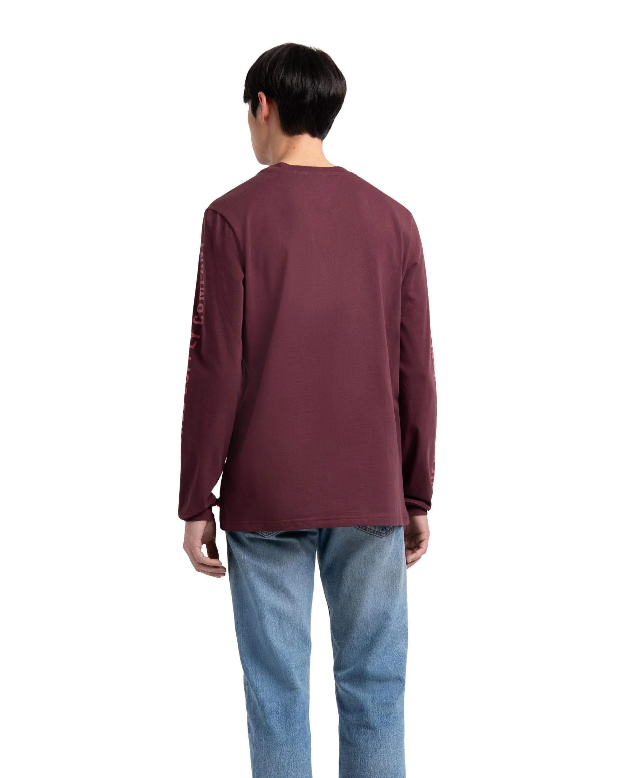 Long Sleeve Tee Sleeve Print Plum/Mineral Red