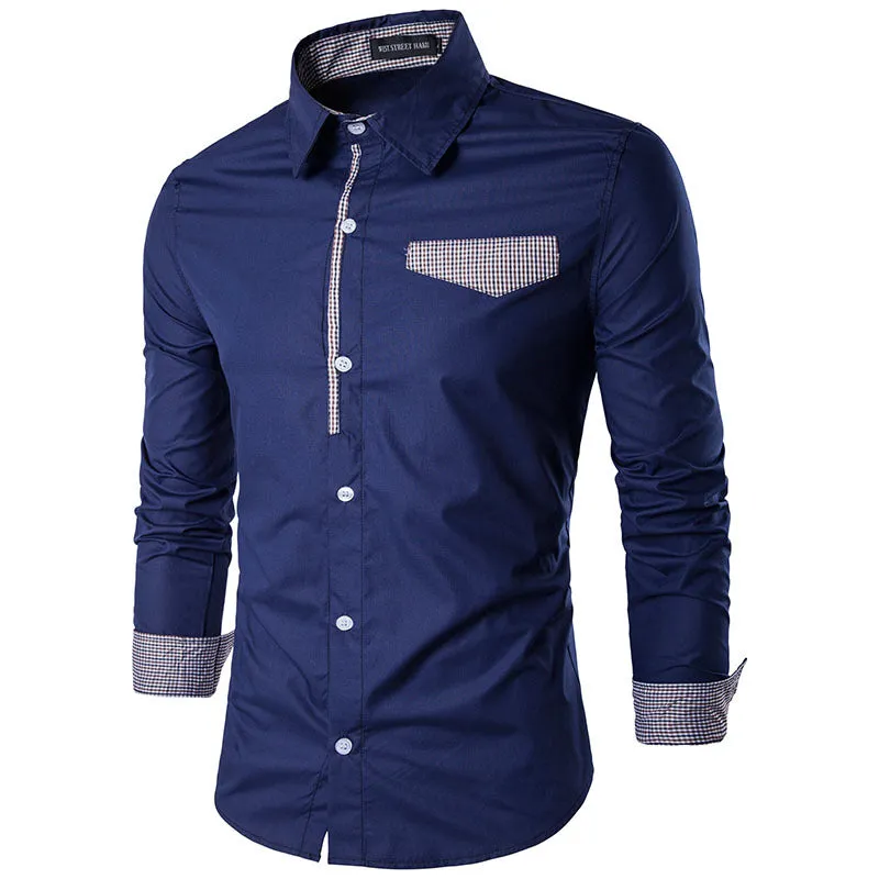 Long-sleeved Shirt New Spring Slim-fit  Trendy Casual Shirt Men's