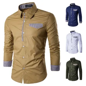 Long-sleeved Shirt New Spring Slim-fit  Trendy Casual Shirt Men's