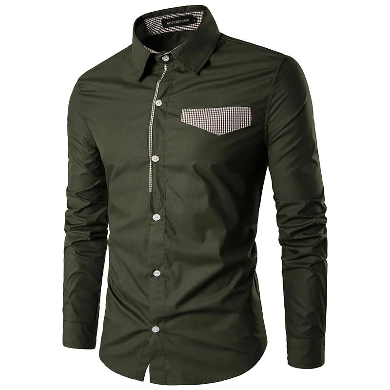 Long-sleeved Shirt New Spring Slim-fit  Trendy Casual Shirt Men's
