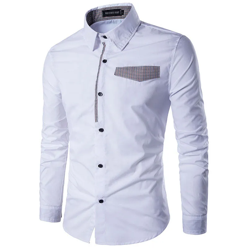 Long-sleeved Shirt New Spring Slim-fit  Trendy Casual Shirt Men's