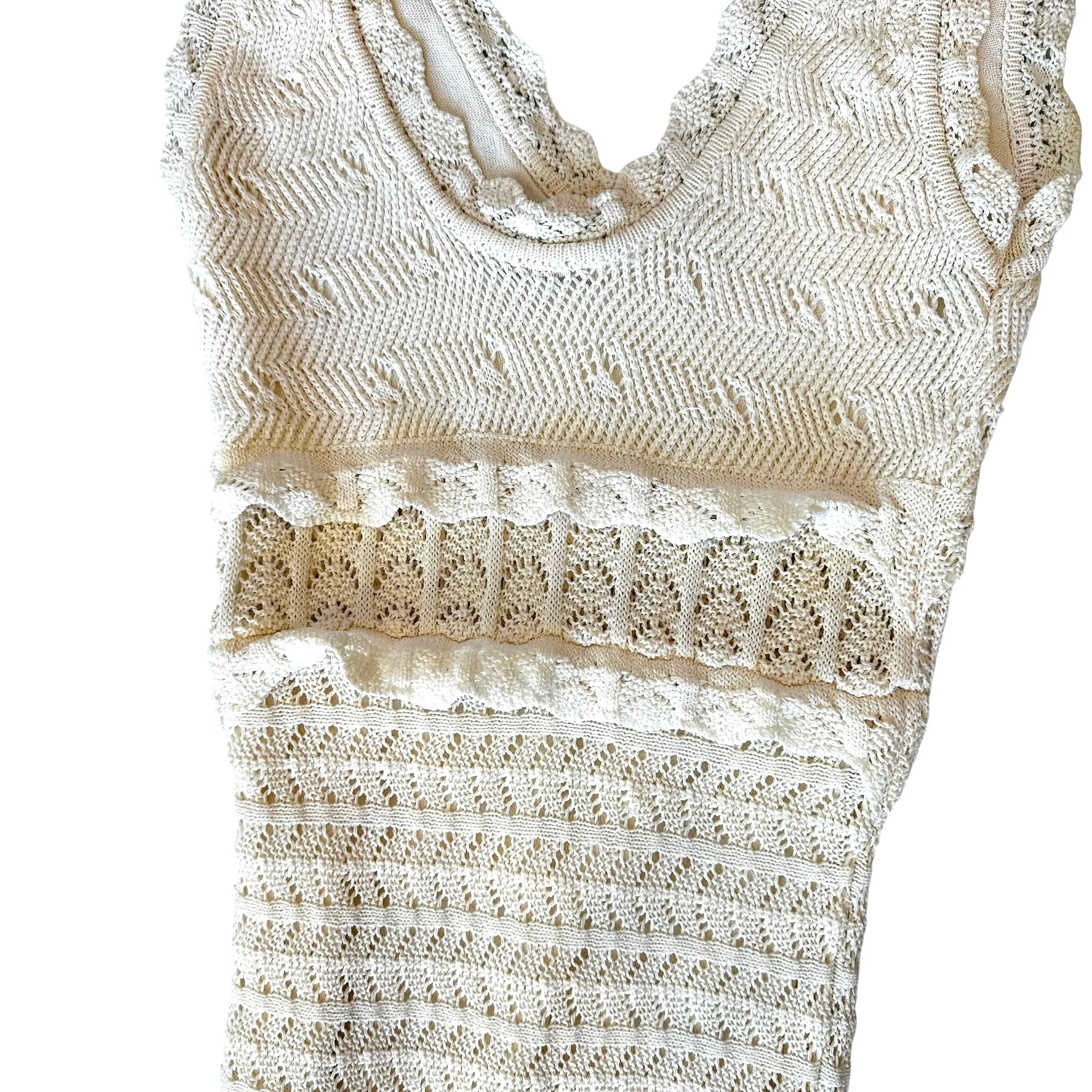 Long White Knit Dress - M