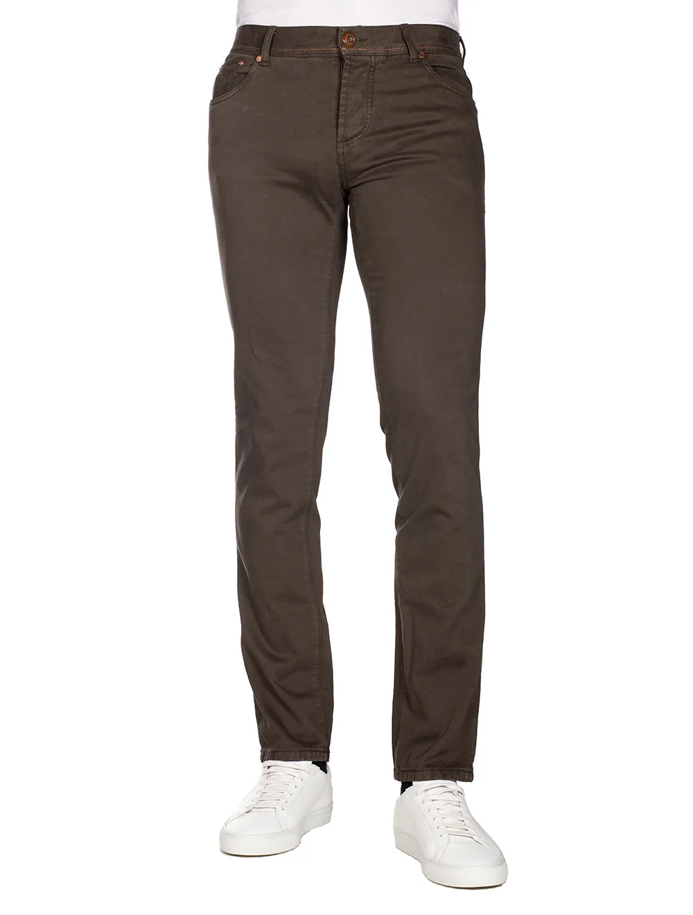 Luxury Cotton Cashmere Jeans Brown