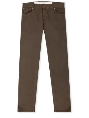 Luxury Cotton Cashmere Jeans Brown
