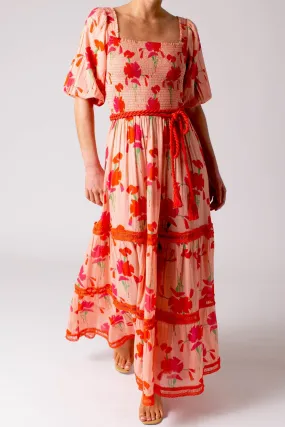 Mabelle Printed Gauze Dress - Pink Lemonade by Miguelina