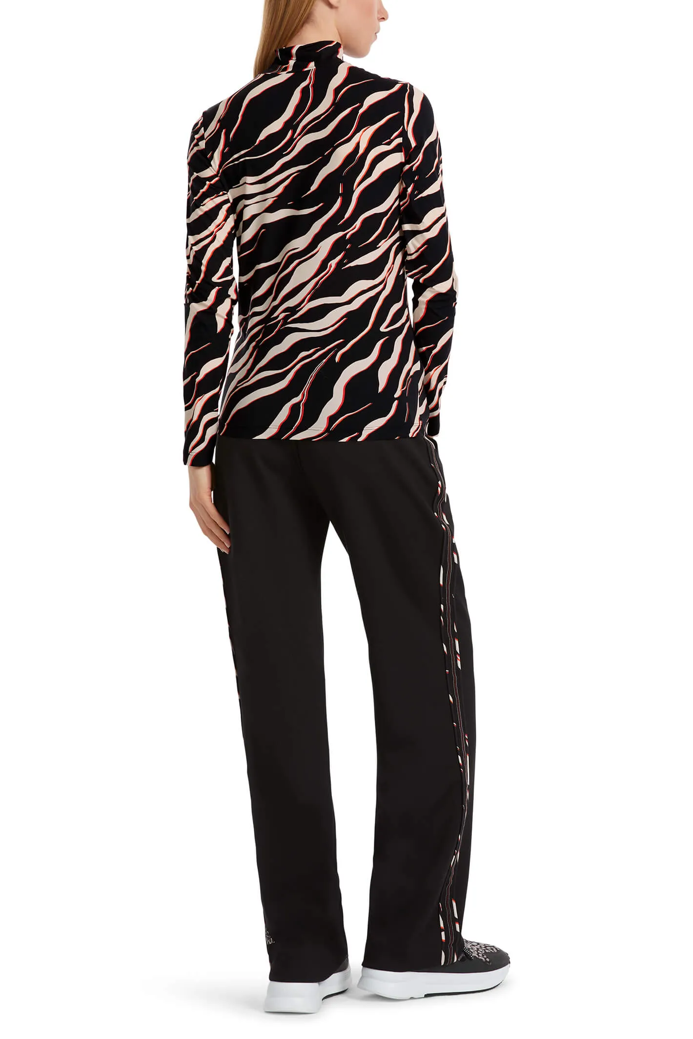 Marc Cain Sports VS 48.52 J09 278 Campari Orange Print Long Sleeve T-Shirt