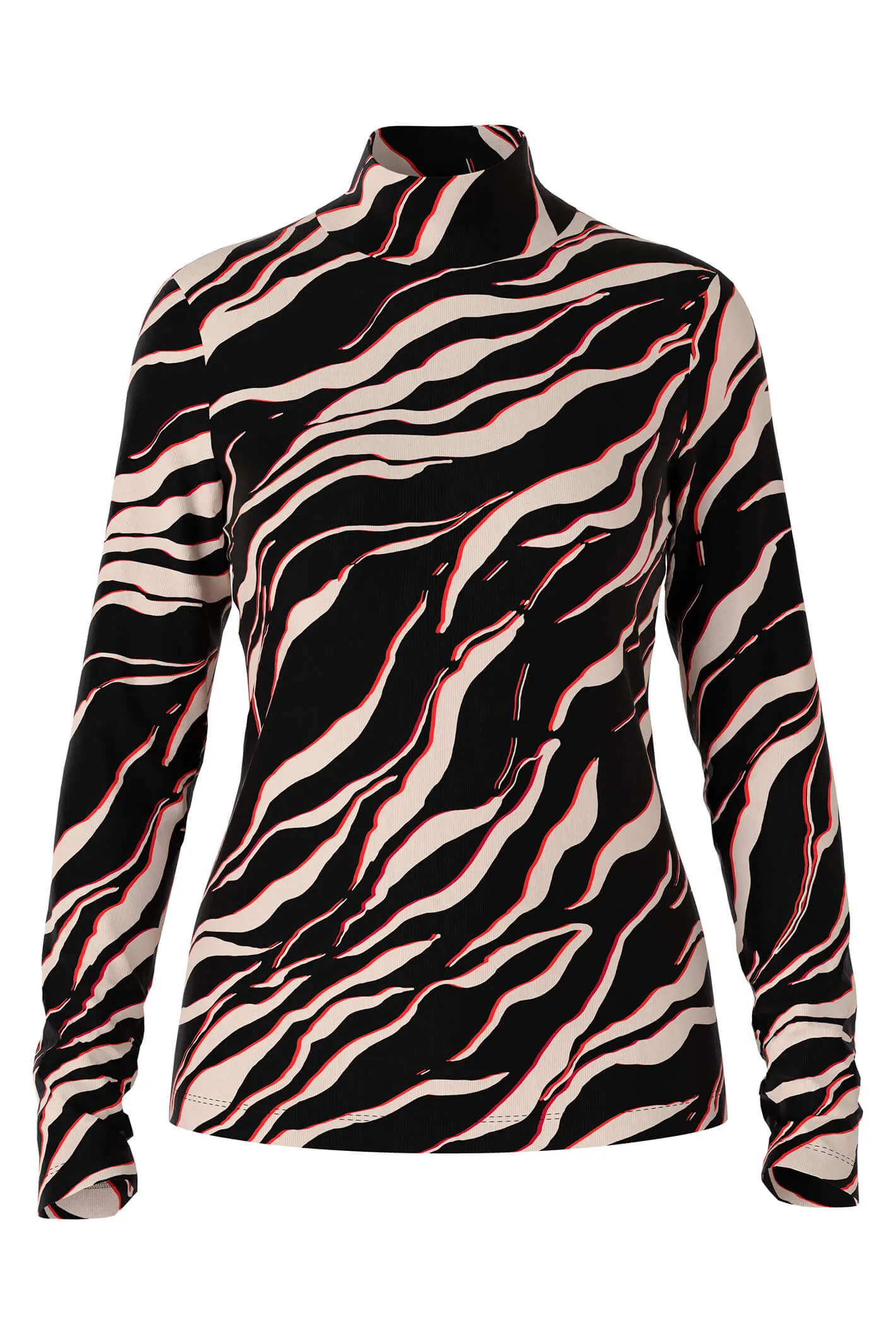 Marc Cain Sports VS 48.52 J09 278 Campari Orange Print Long Sleeve T-Shirt
