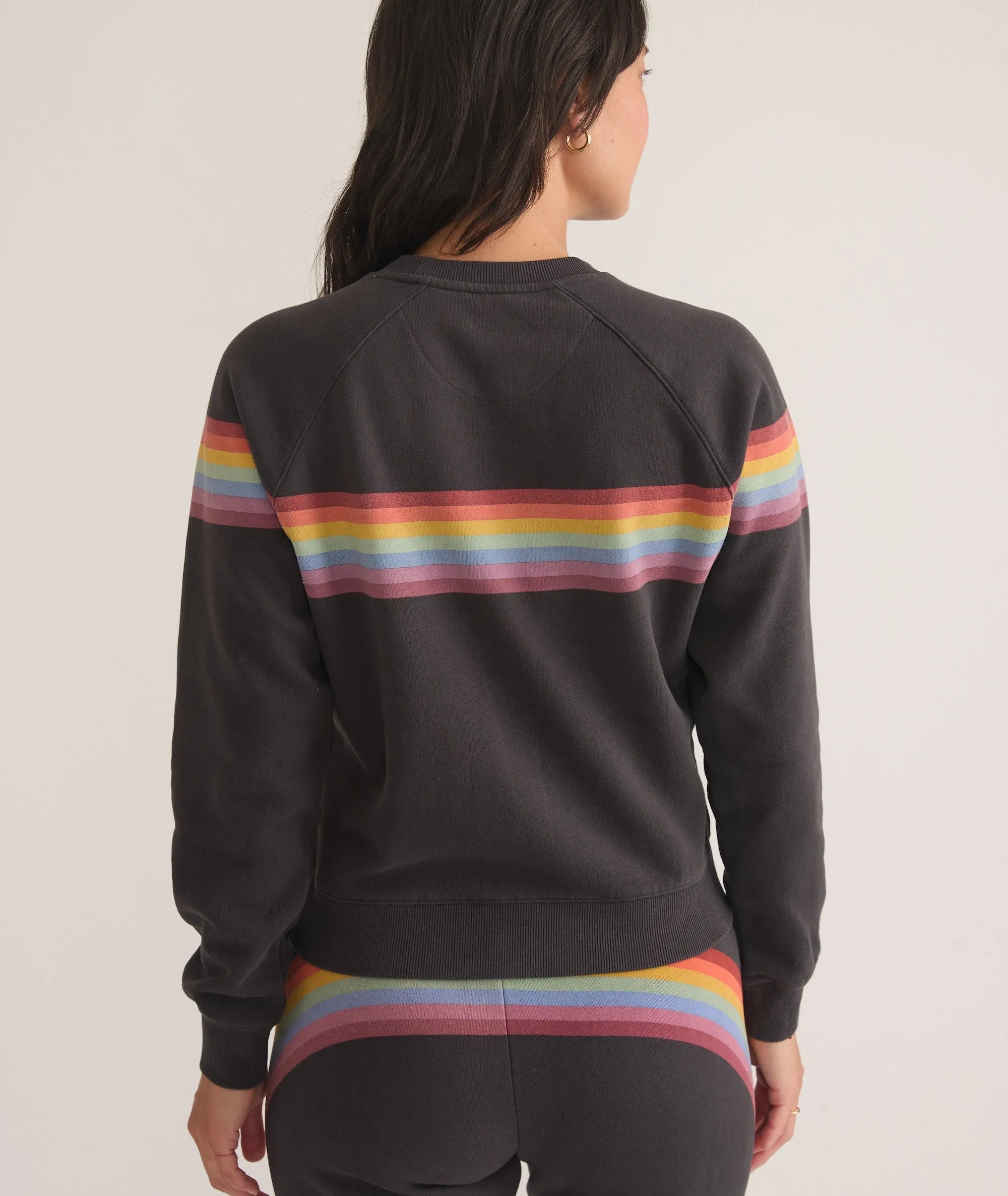Marine Layer Anytime Sweatshirt in Washed Black Stripe