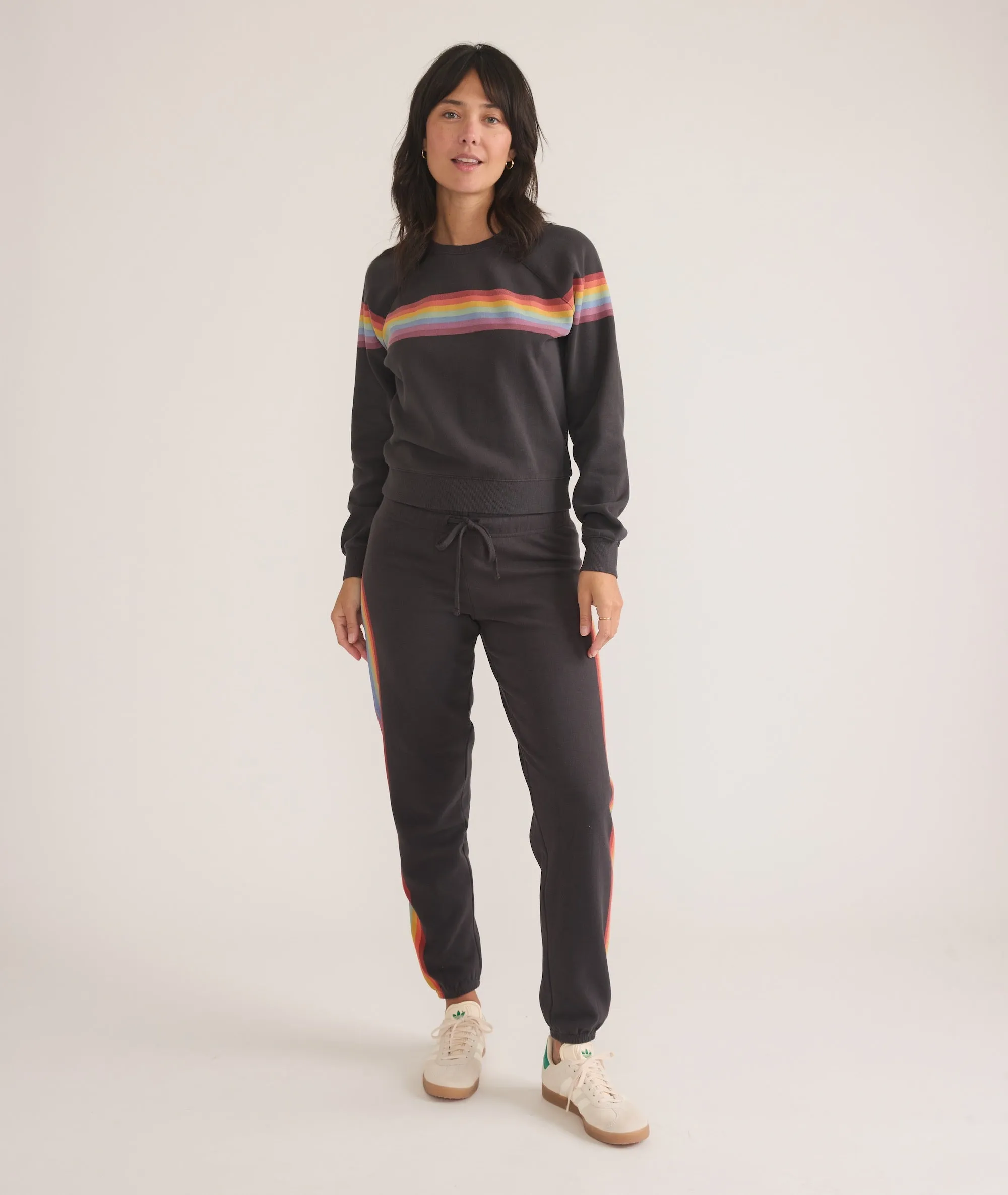 Marine Layer Anytime Sweatshirt in Washed Black Stripe