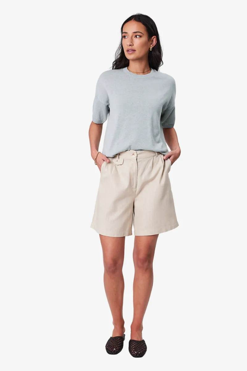 Marlow - Eden Knit Tee - Duck Egg